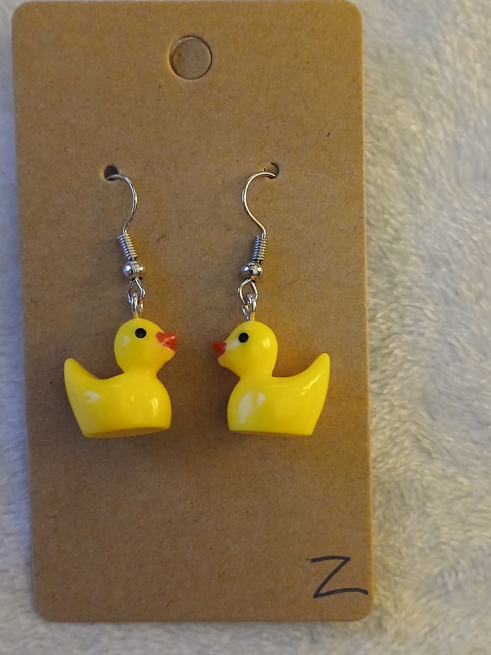 Yellow Duck / Rubber Duckie Dangle Earrings - NWT on CARD